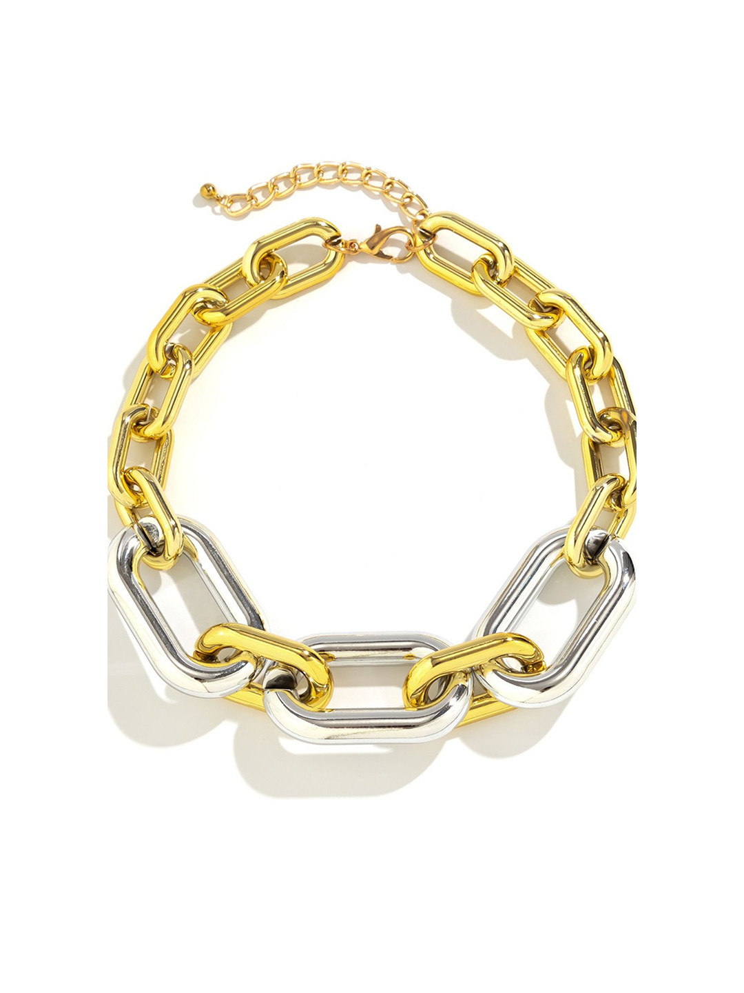 ShopSiiri Dual Tone Bold Chain Necklace