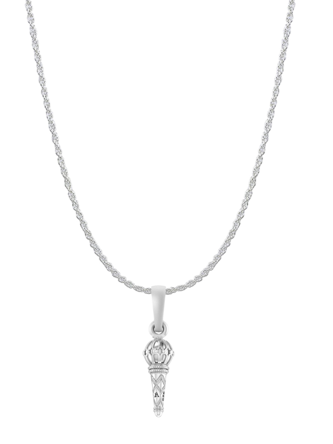 Metronaut 92.5 Sterling Silver Gada Pendant With Rope Chain