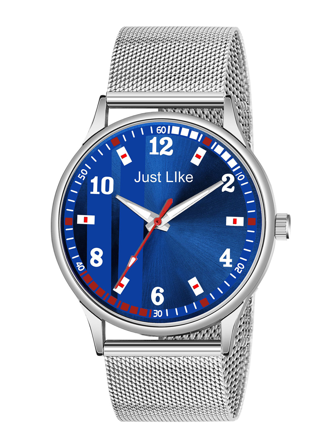 JUST LIKE Men Dial & Stainless Steel Straps Analogue Watch 1003 blue slim sefar steeel
