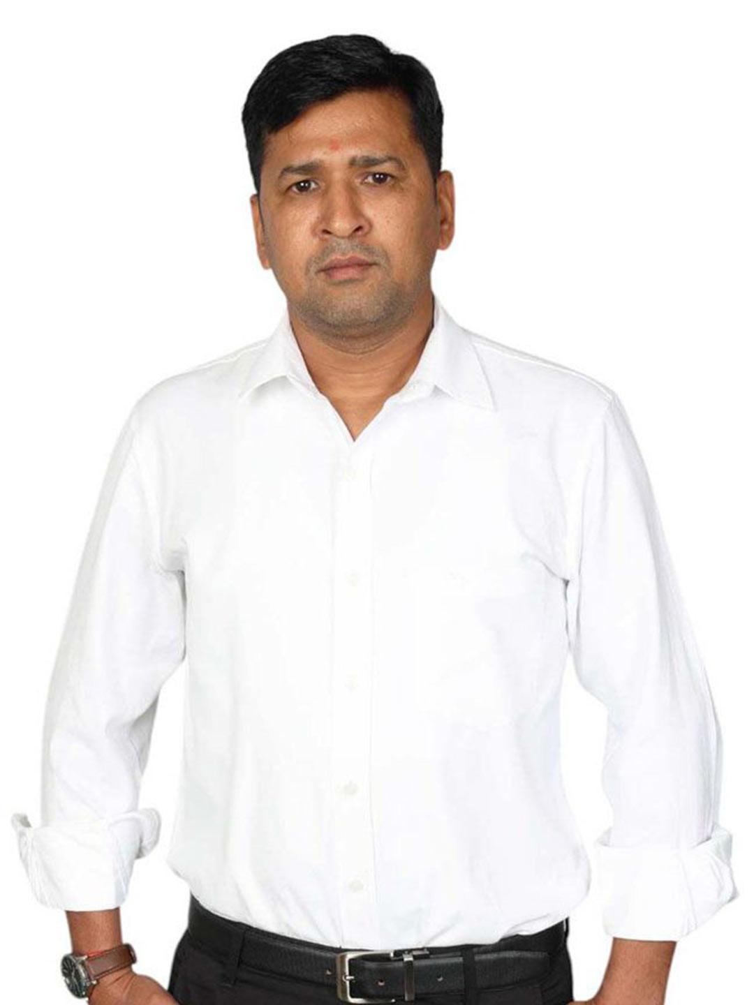 JUMP USA Men Smart Fit Solid Spread Collar Cotton Formal Shirt