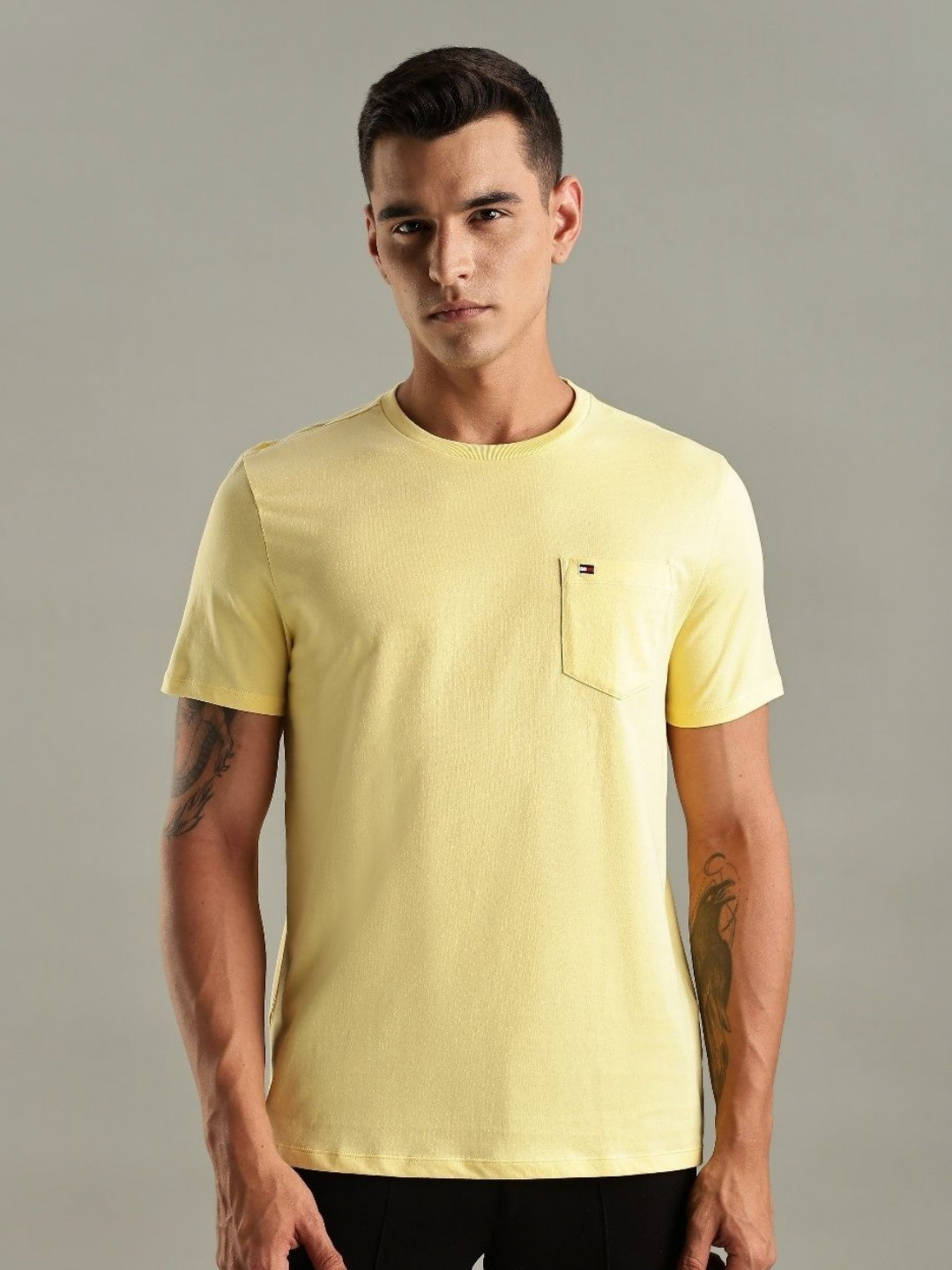 Tommy Hilfiger U.S Collection Round Neck Pockets Detailed Pure Cotton T-Shirt