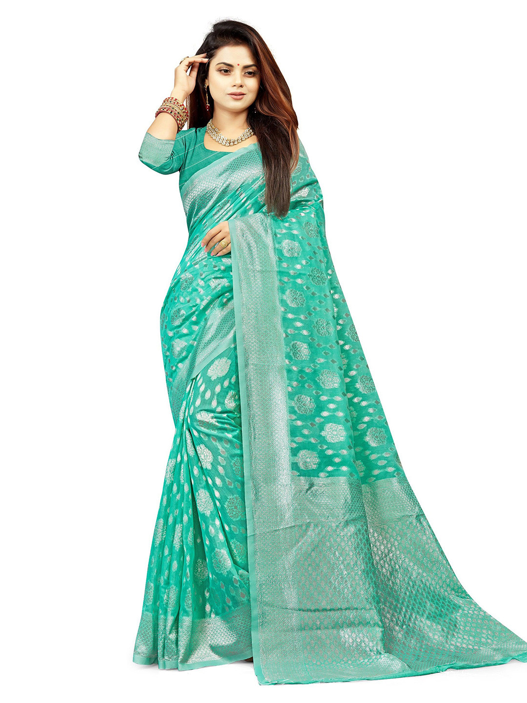 Moda Rapido Woven Design Zari Pure Cotton Saree