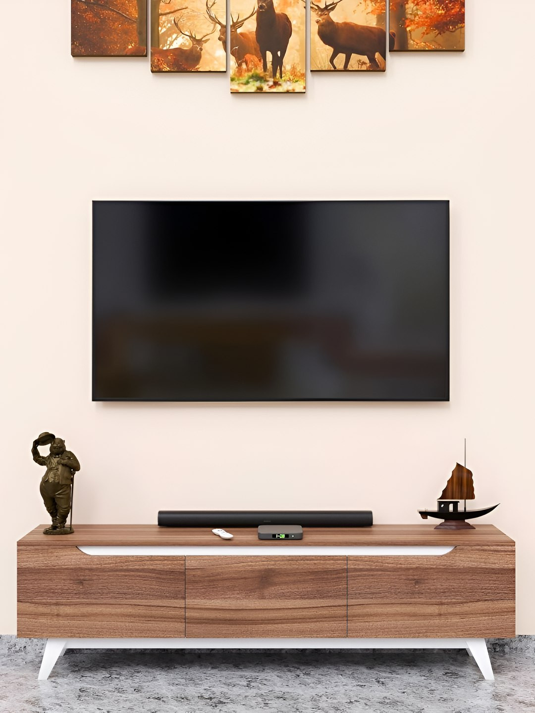 SPYDER CRAFT Brown Wooden Spyder Craft D3 Finish TV Entertainment Unit