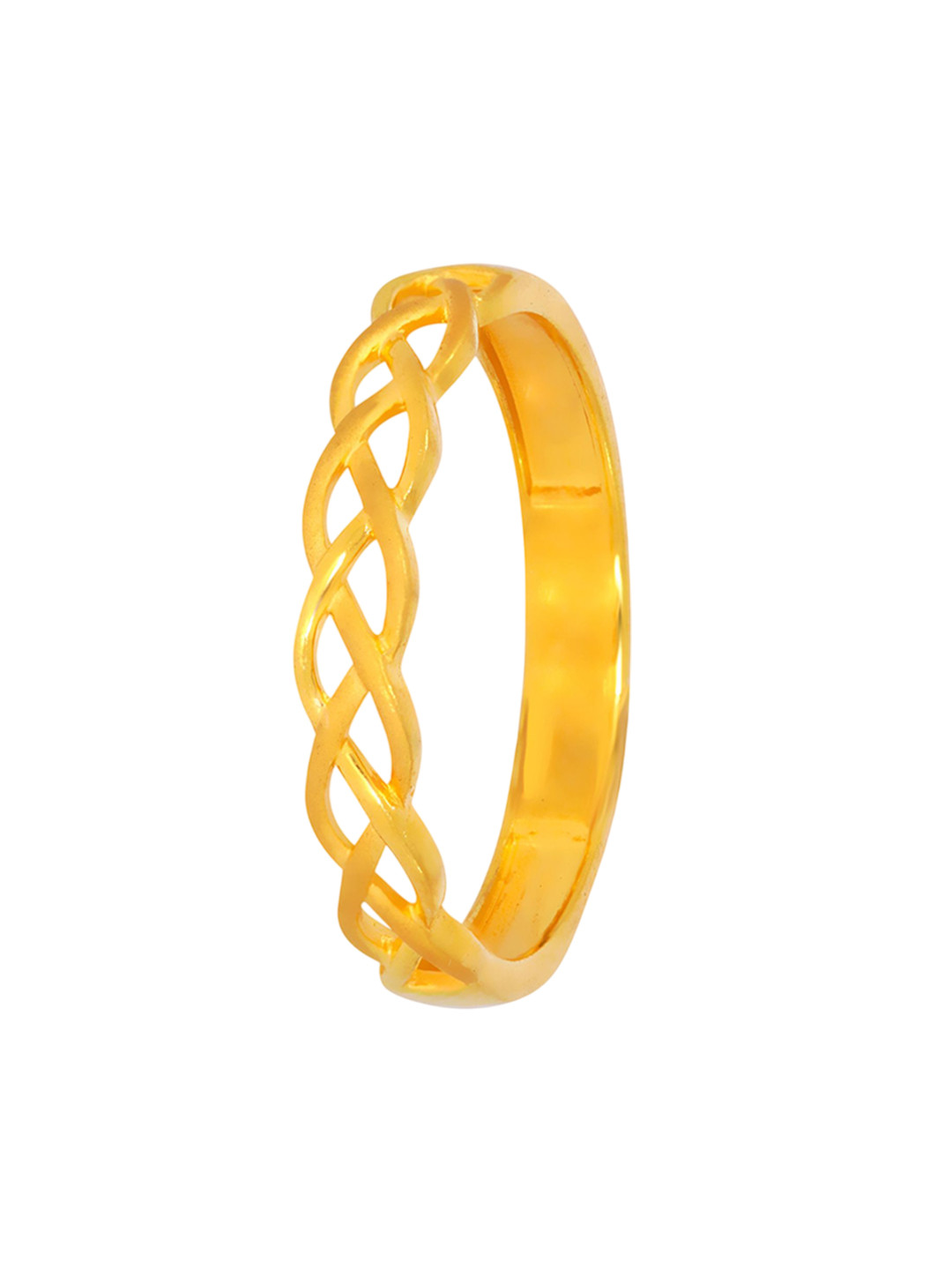 BHIMA 22K BIS Hallmark 916 Purity Yellow Gold Braided Elegance Gold Casual Ring
