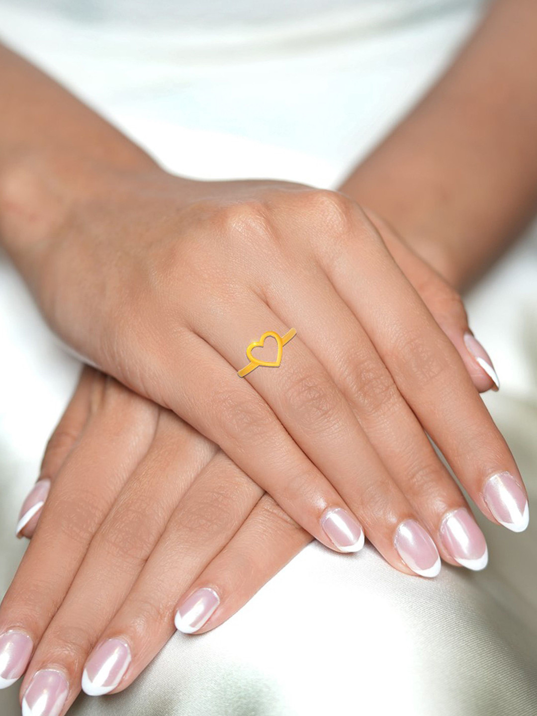 BHIMA 22K BIS Hallmark 916 Purity Yellow Gold Eternal Heart Gold Casual Ring