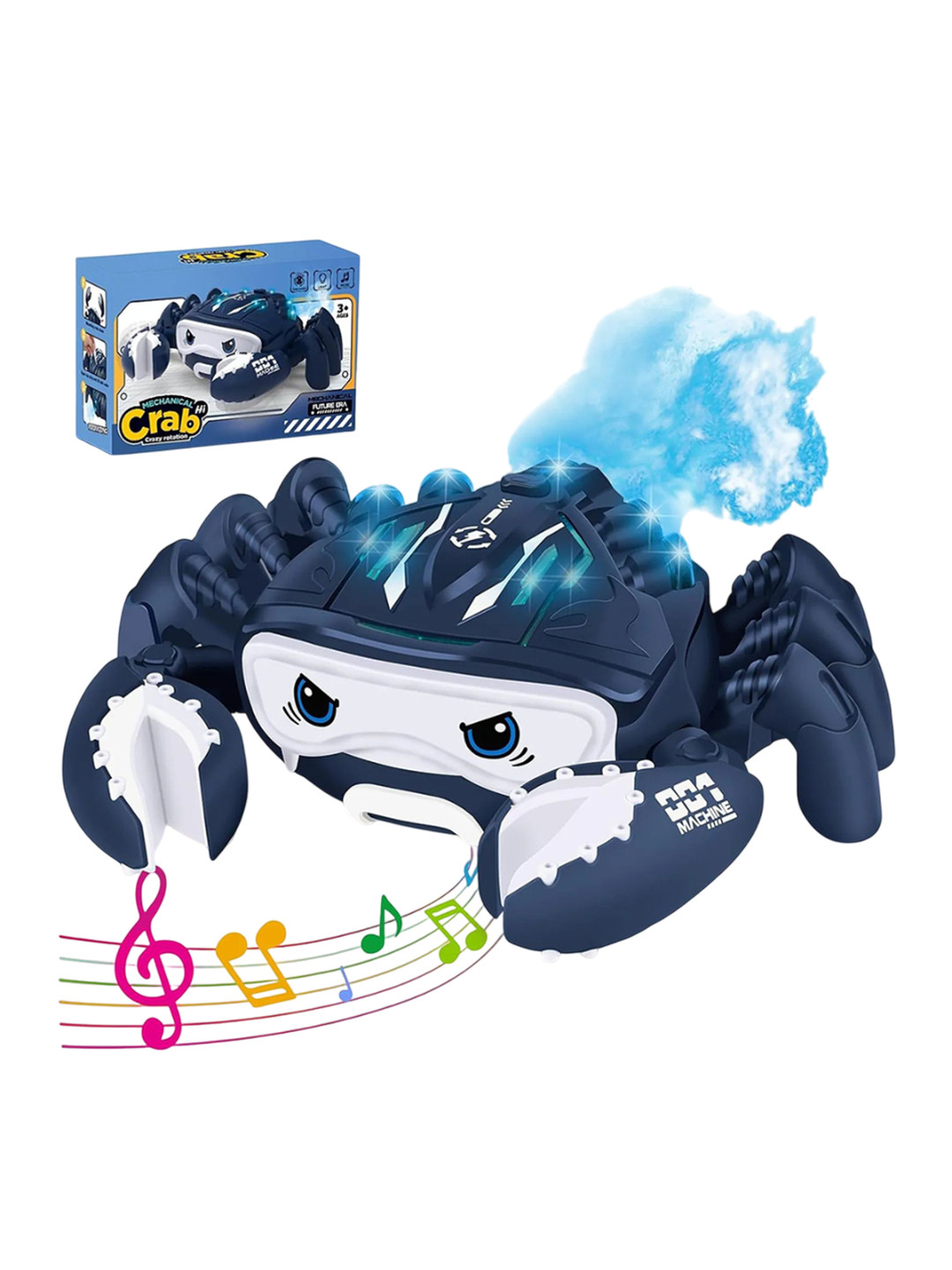 PIPALIYA Kids Smoke Spray Lights Crawling Crab Music Toy