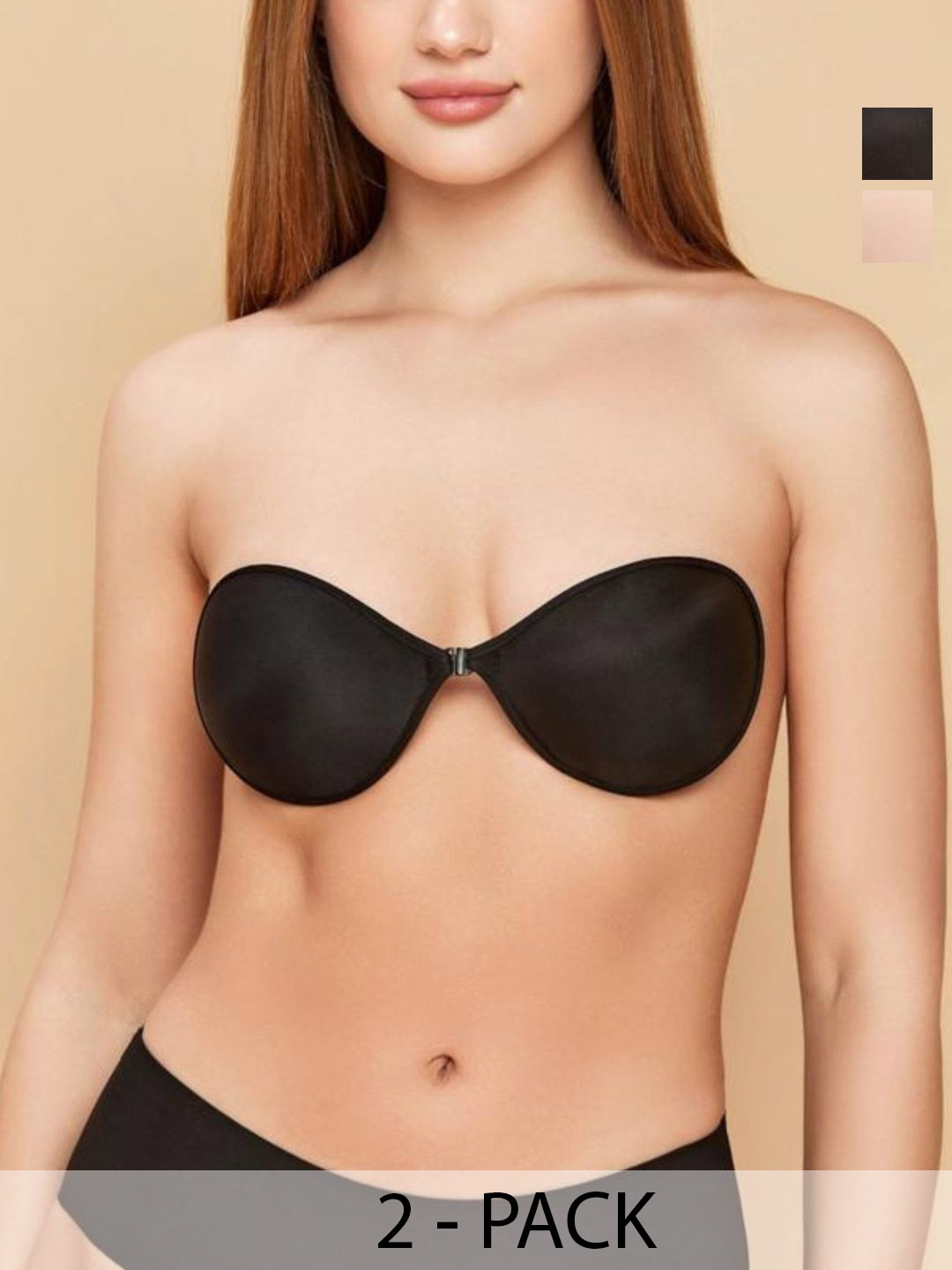 CareDone Women Set of 2 Reusable Strapless Stick-On Push up Lingerie accessories