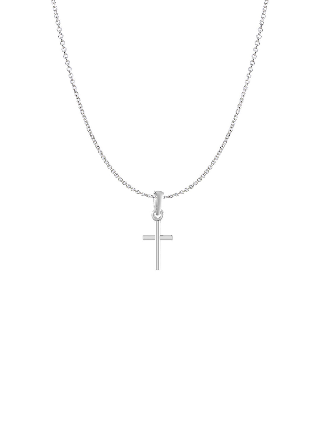 Metronaut 92.5 Sterling Silver Jesus Cross Pendant with Anchor Chain