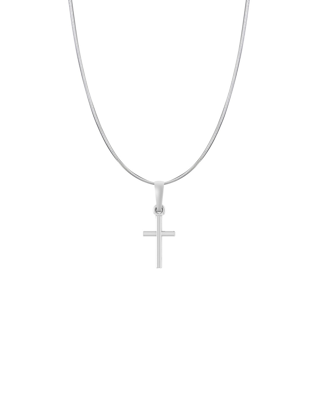 Metronaut Men 925 Sterling Silver Jesus Pendant With Snake Chain