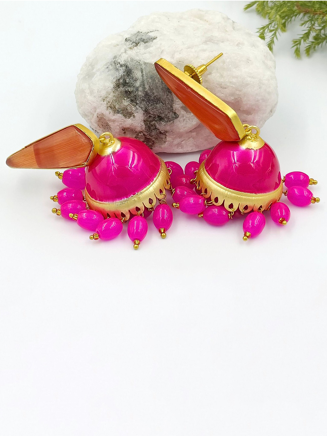 BLACKBOX Artificial Stones Jhumka Earrings