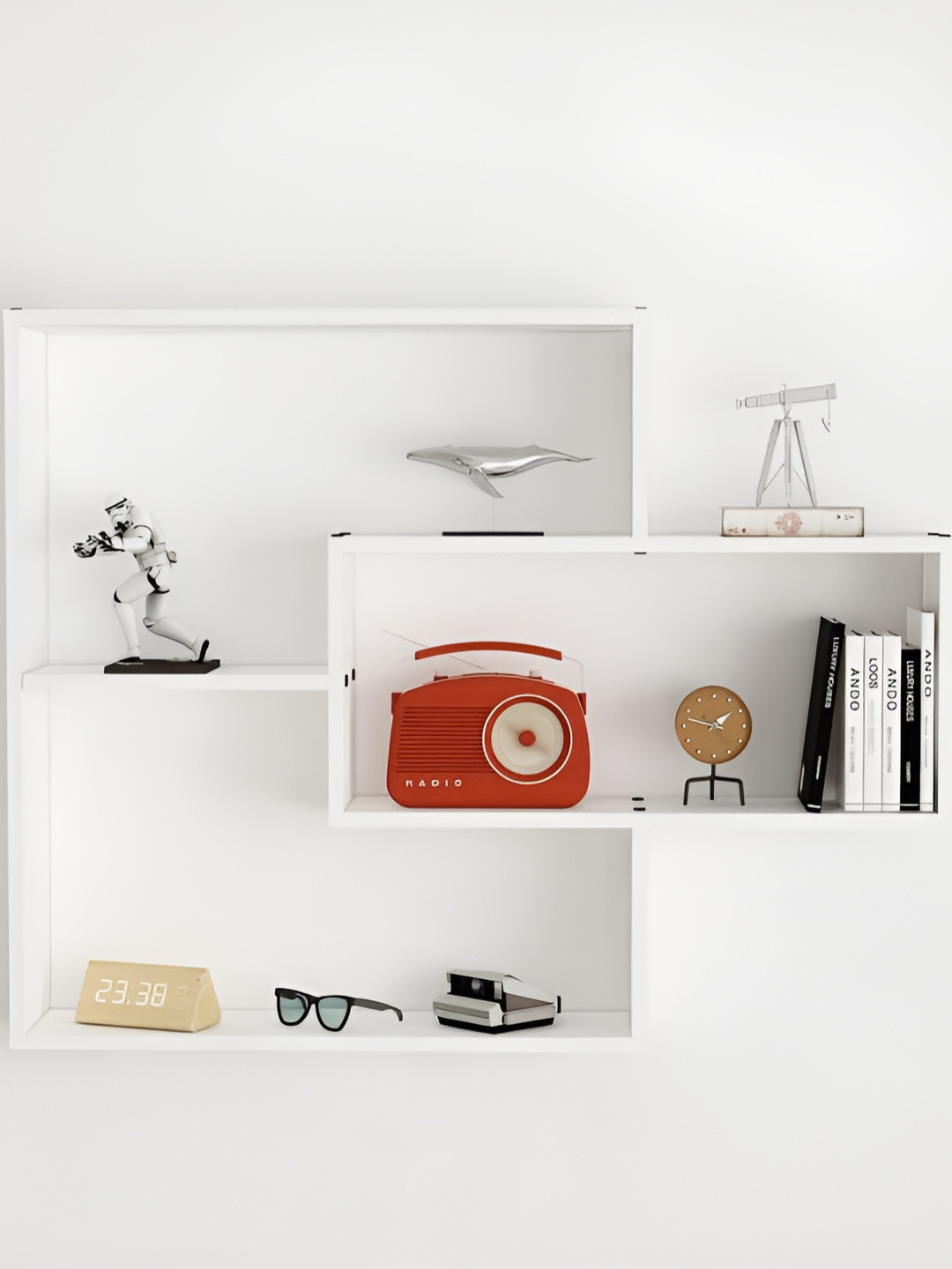 SIVOM White Multipurpose Wooden Wall Shelves