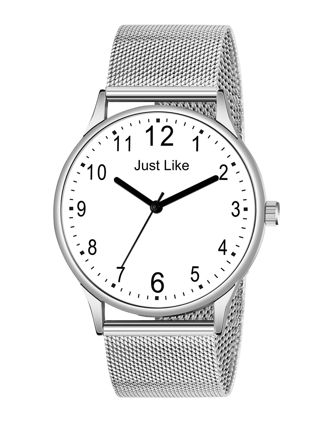 JUST LIKE Men Dial & Stainless Steel Straps Analogue Watch slim sefar white 202 steel