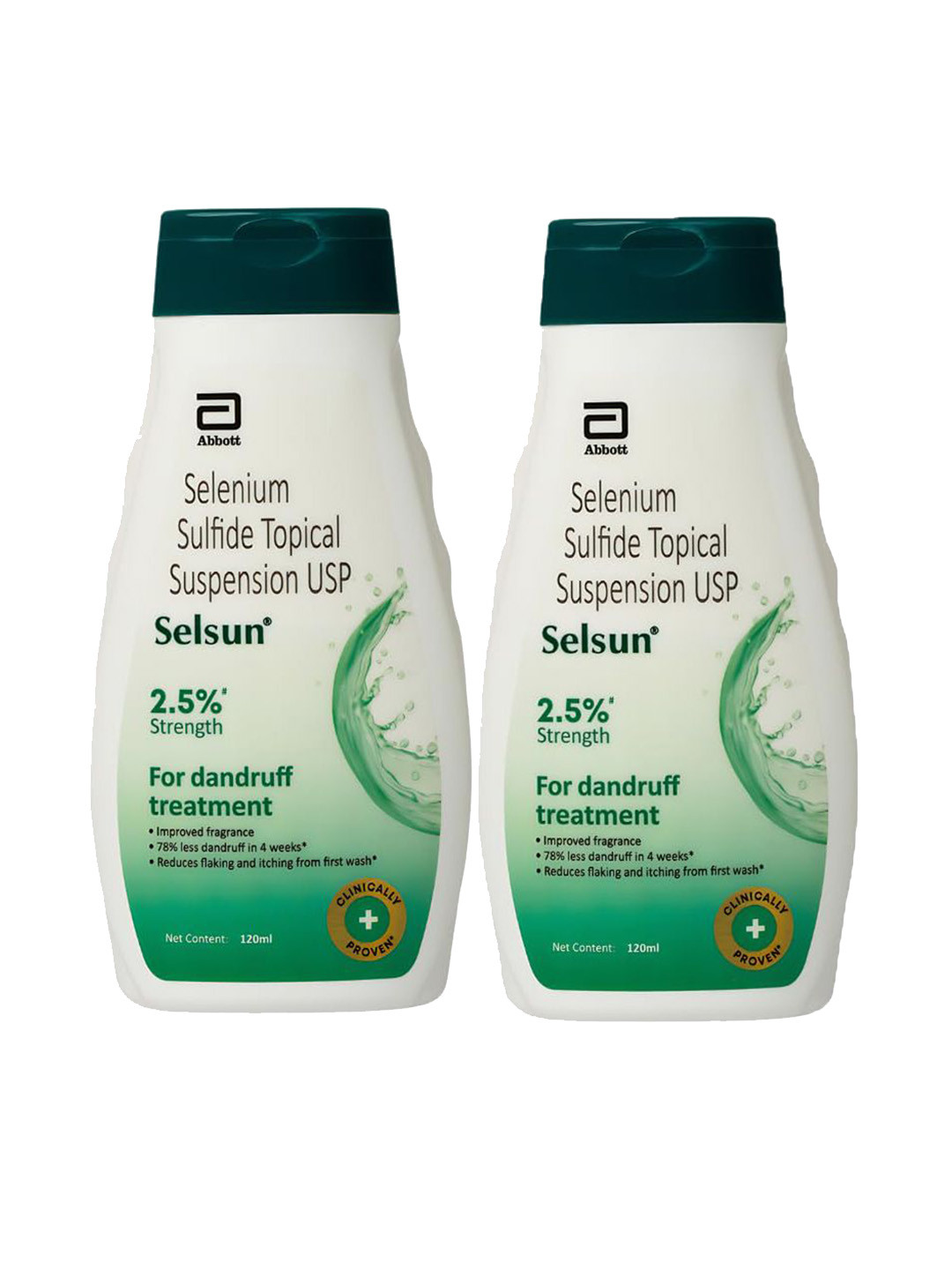 Selsun Set of 2 Selenium Sulfide Topical Suspension USP Anti Dandruff Shampoo- 120ml  Each