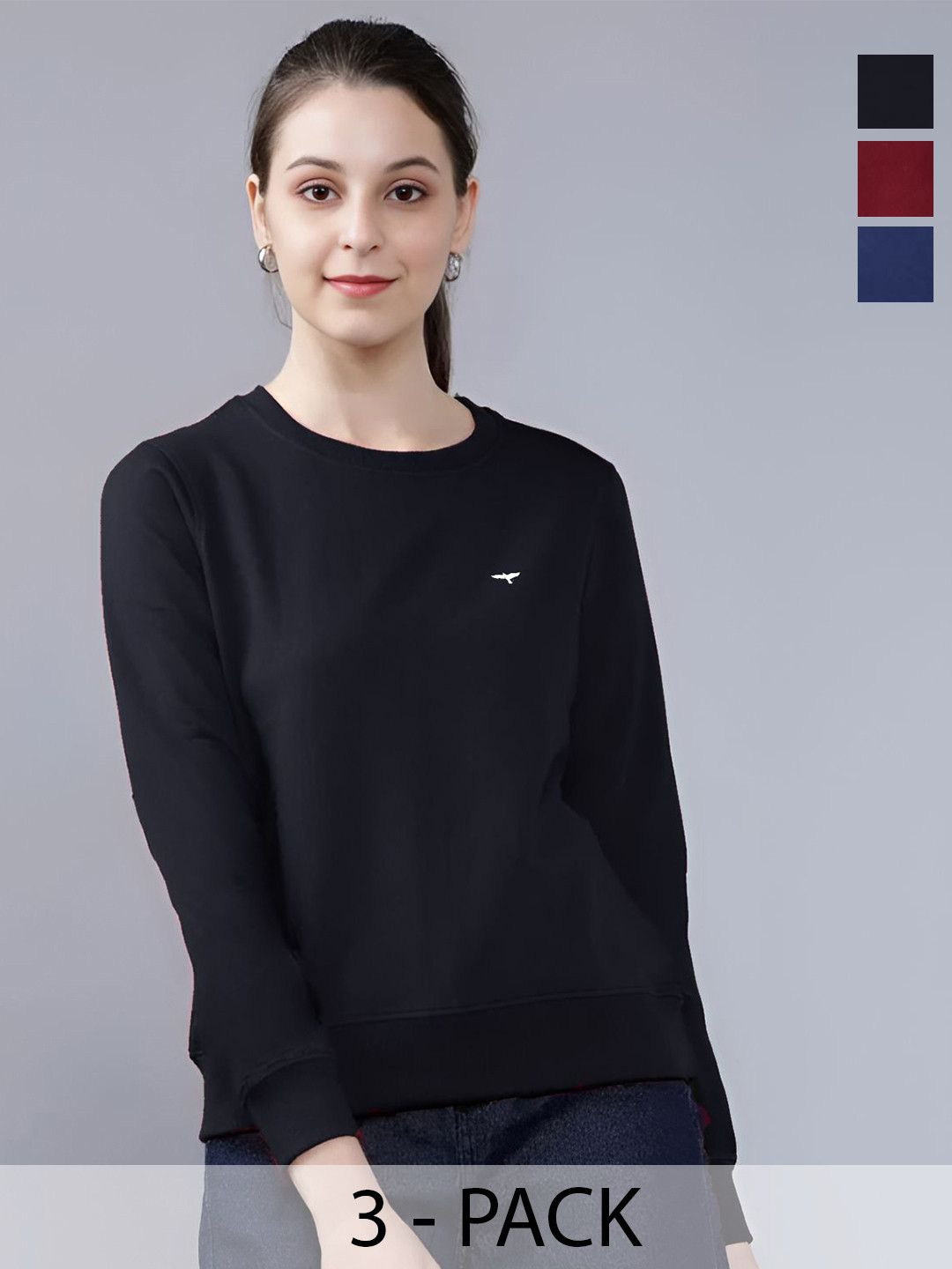 REYA Women Pack of 3 Pullover Sweatshirt