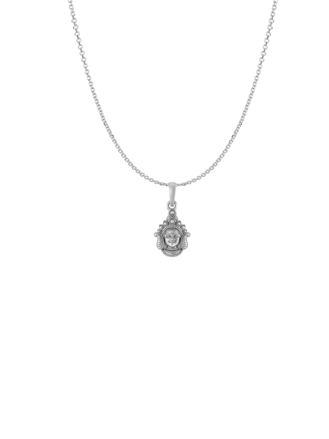 Metronaut 92.5 Sterling Silver Durga Maa Goddess Pendant with Anchor Chain