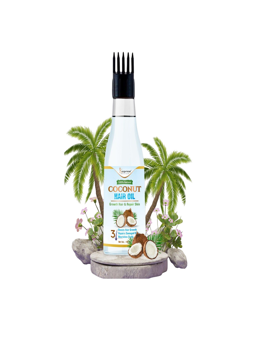 KEYOZA Coconut Hair Oil With Jojoba For Hair Growth - 100 ml