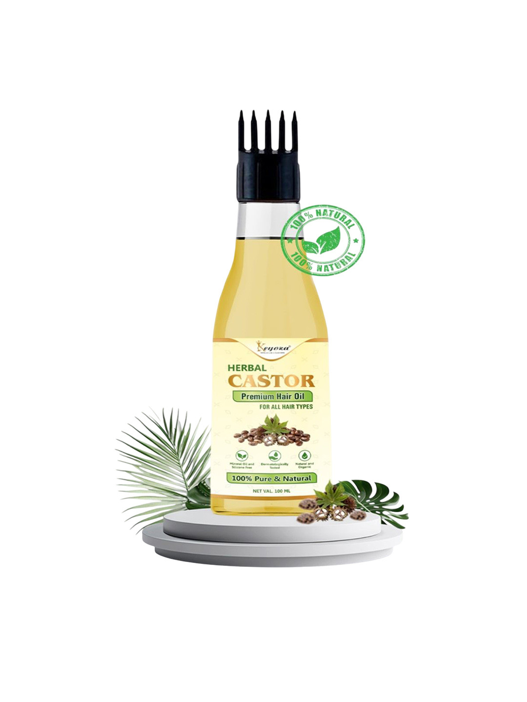 KEYOZA 100% Castor Onion Hair Oil For Boosts Hair Growth - 100 ml