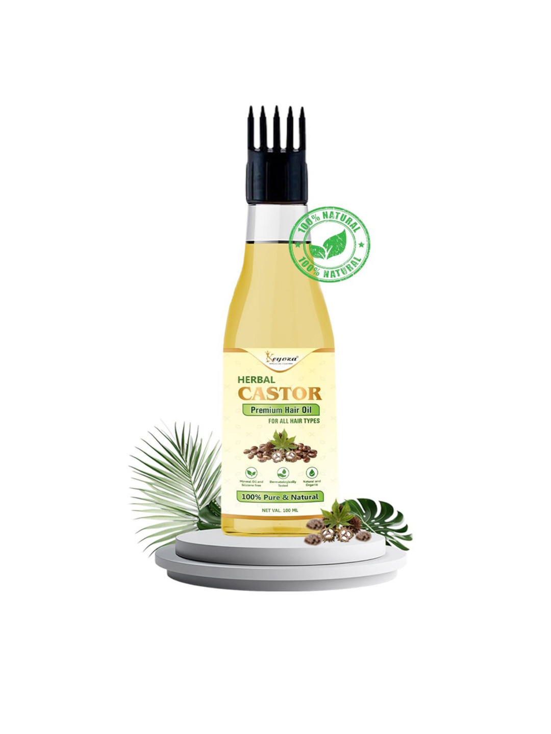 KEYOZA 100% Castor Onion Hair Oil For Boosts Hair Growth - 100 ml