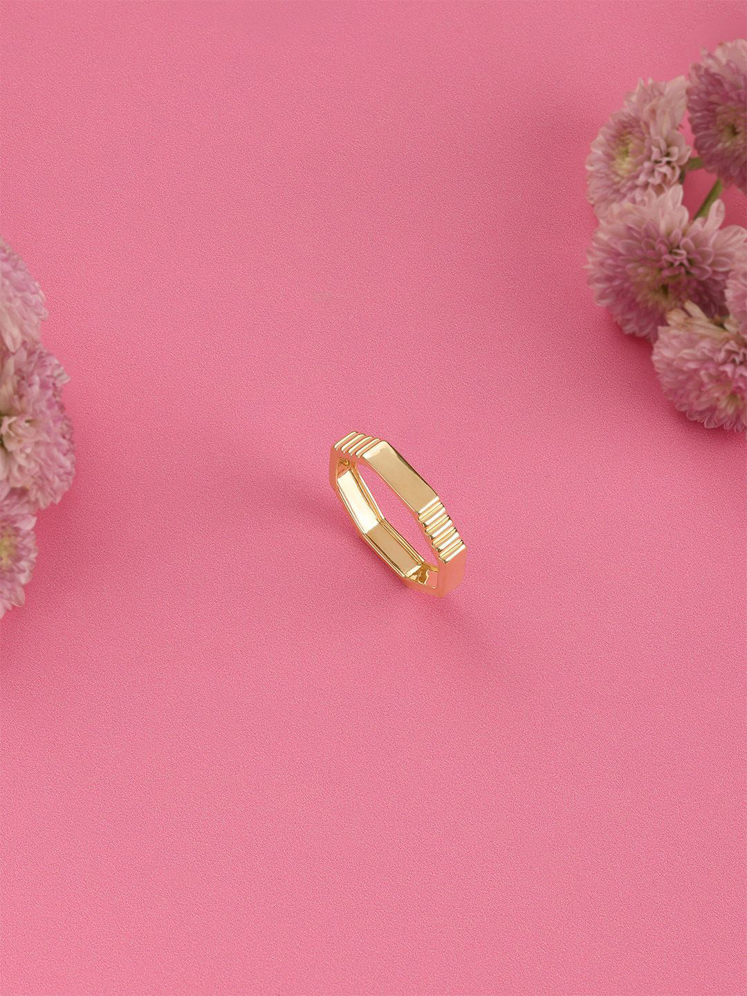 Mia by Tanishq 14KT Yellow Gold Octagonal Charm Finger Ring - 2.94 gm