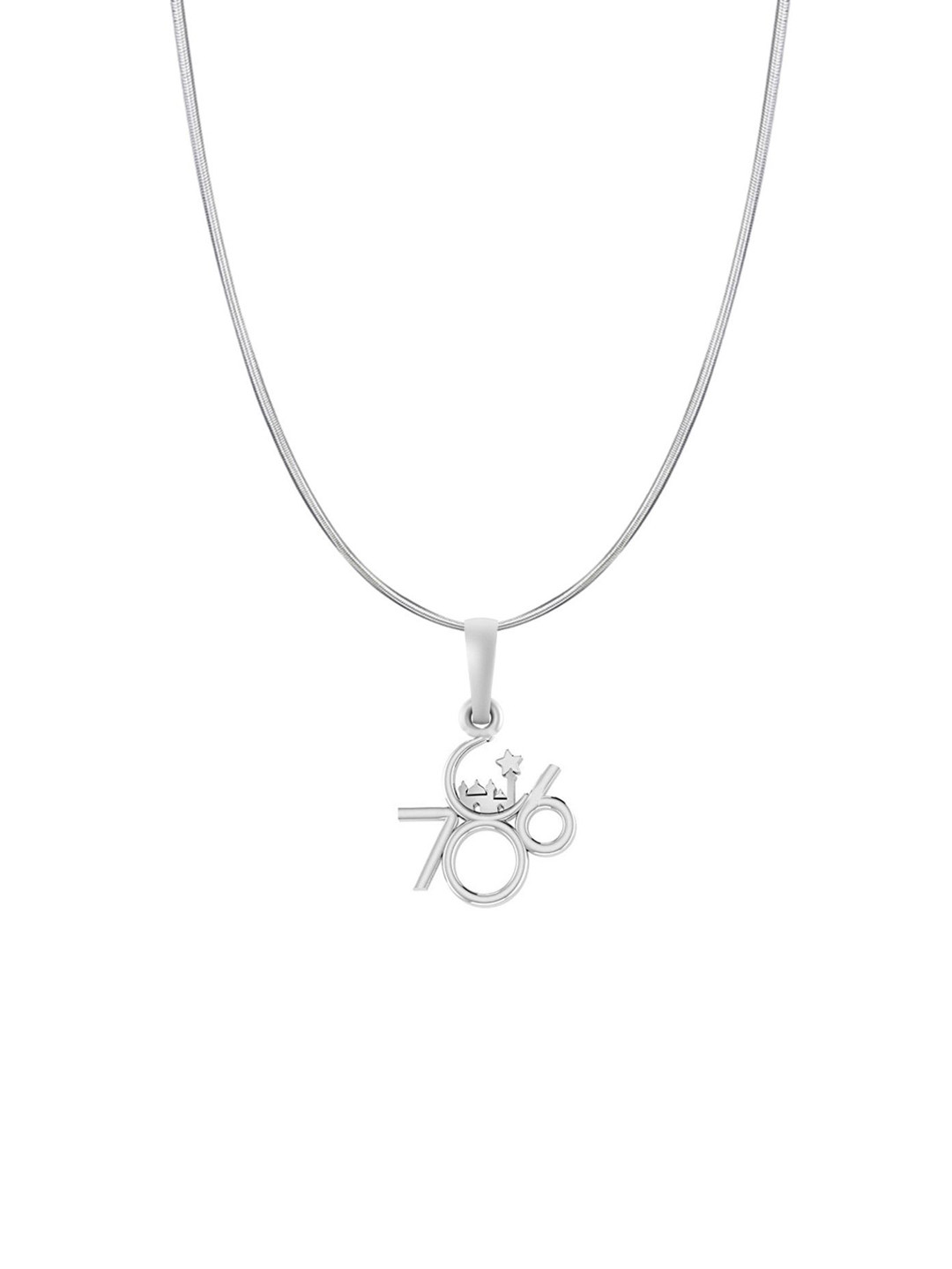 Metronaut Men 925 Sterling Silver 786 Pendant With Snake Chain