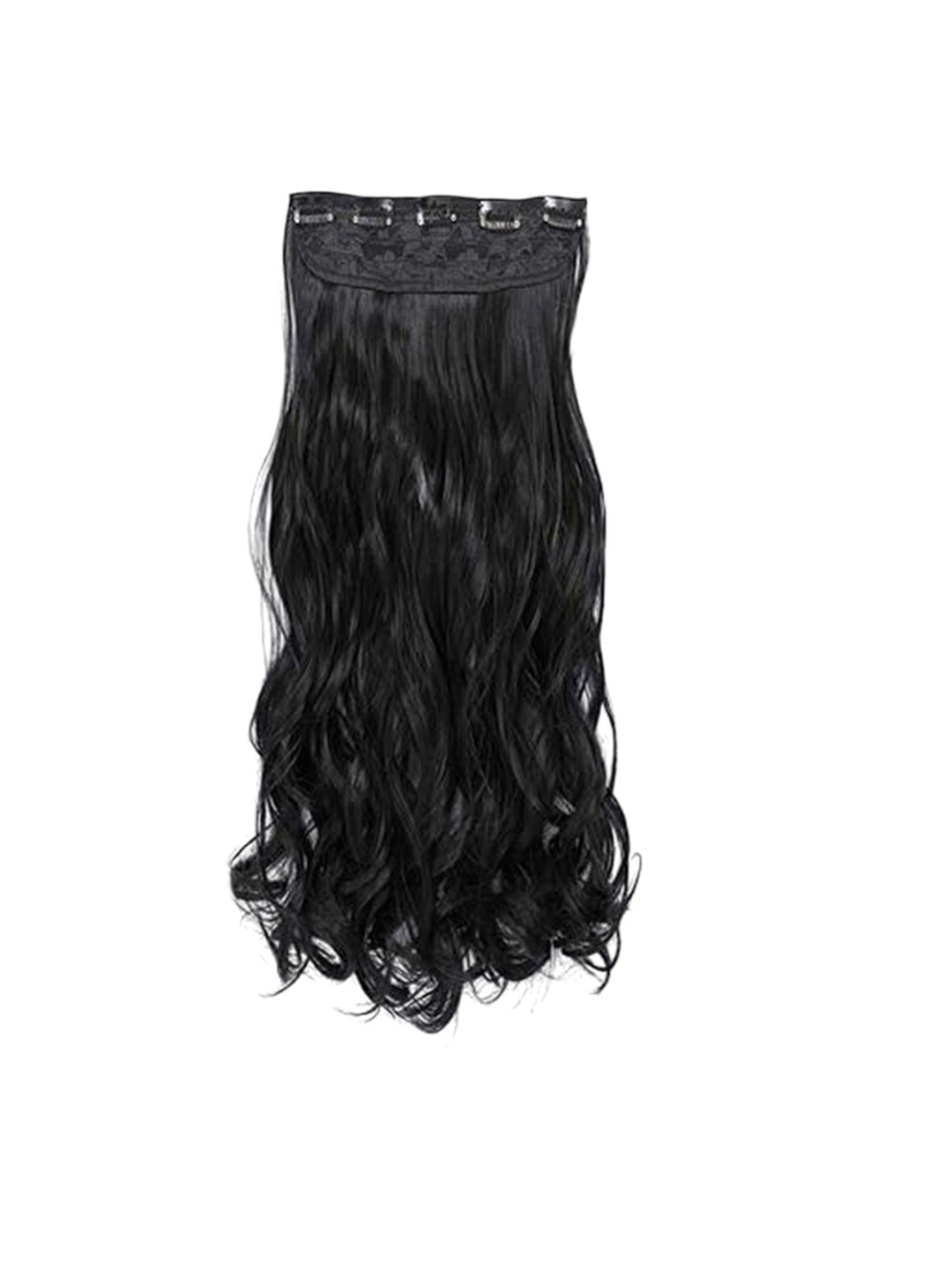 VIEWS Wavy Clip-In Scalp Topper Heat-Resistant Hair Extension - Black - 22 Inch