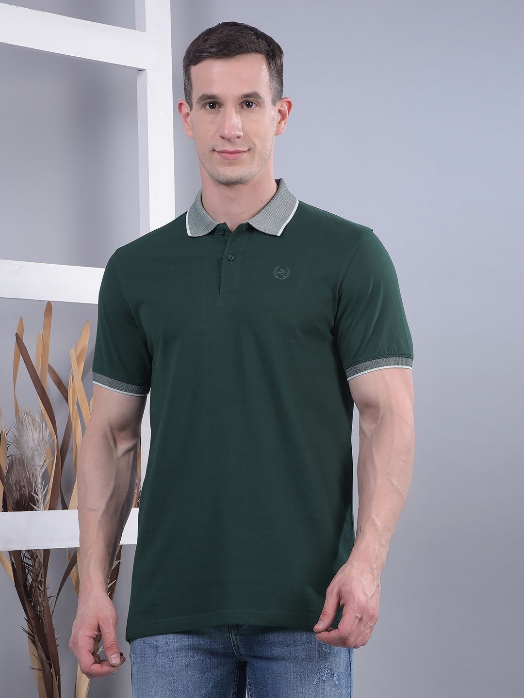 COBB Men Polo Collar Applique T-shirt