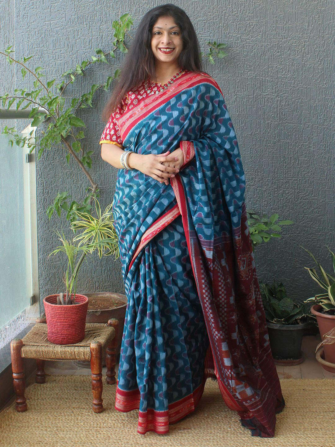 Weaves of Tradition Woven Design Pure Cotton Sambalpuri Saree
