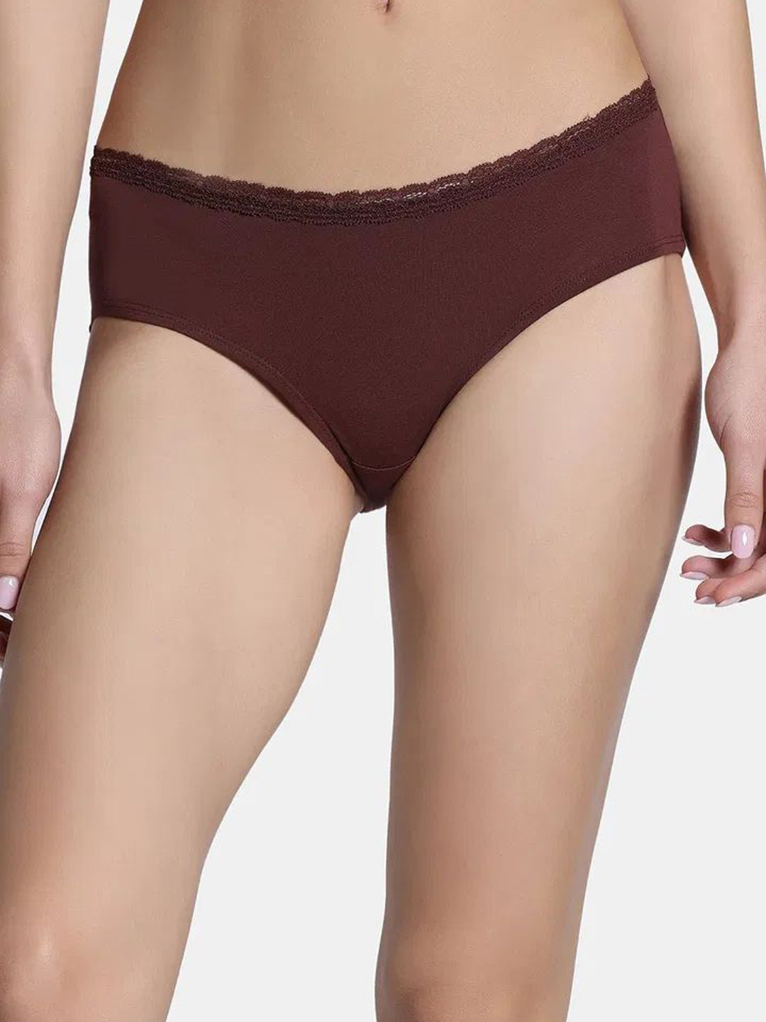 Zivame Women Low-Rise Hipster Brief ZI28C3-Rum Raisin