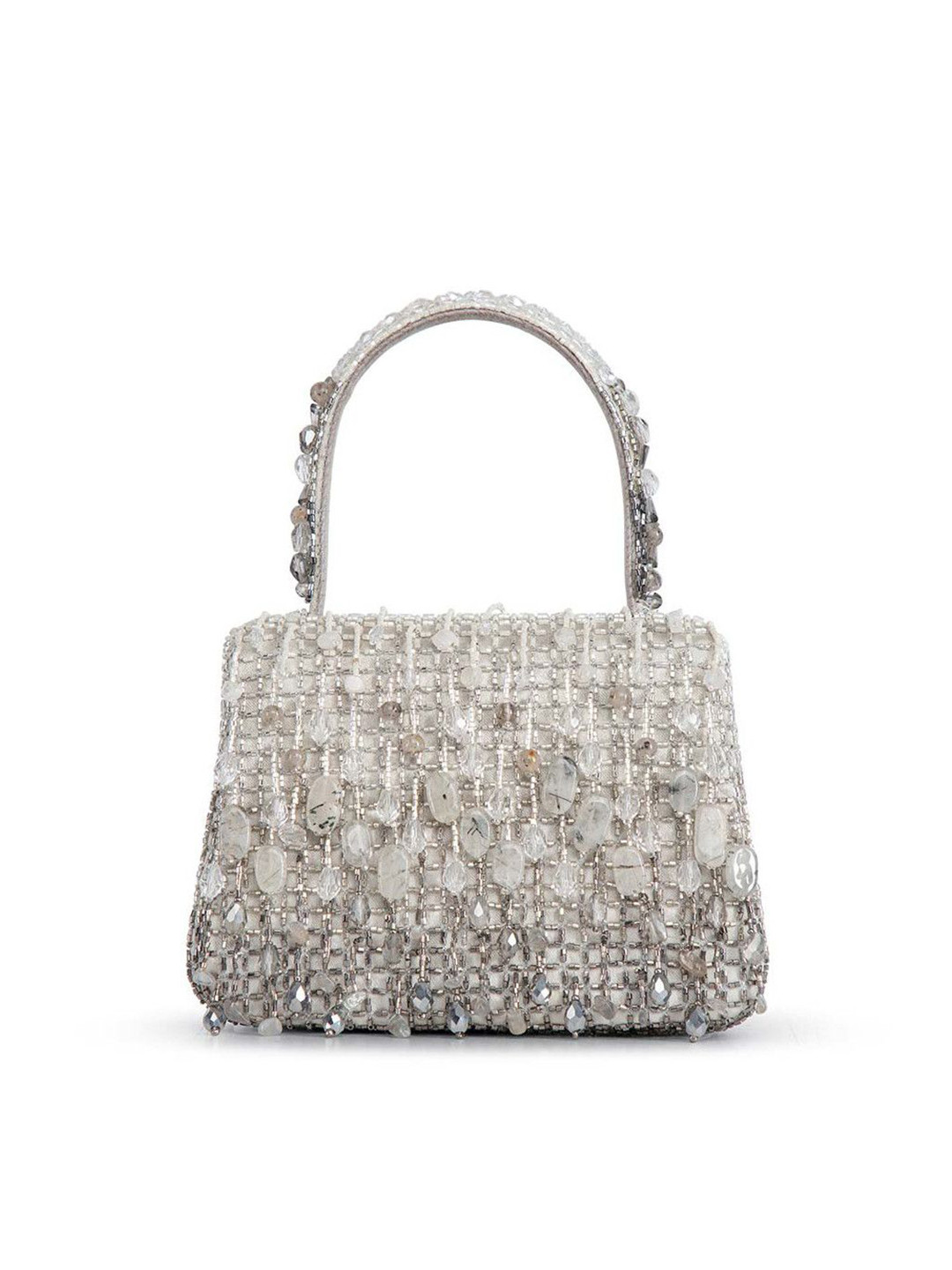 Lovetobag Women Embellished Shopper Mini Trapezium with Handle Clutch Handheld Bag