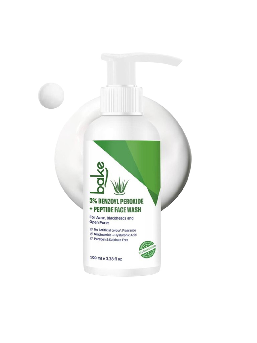 BAKE 3% Benzoyl Peroxide + Peptide Milky Face Wash - 100ml