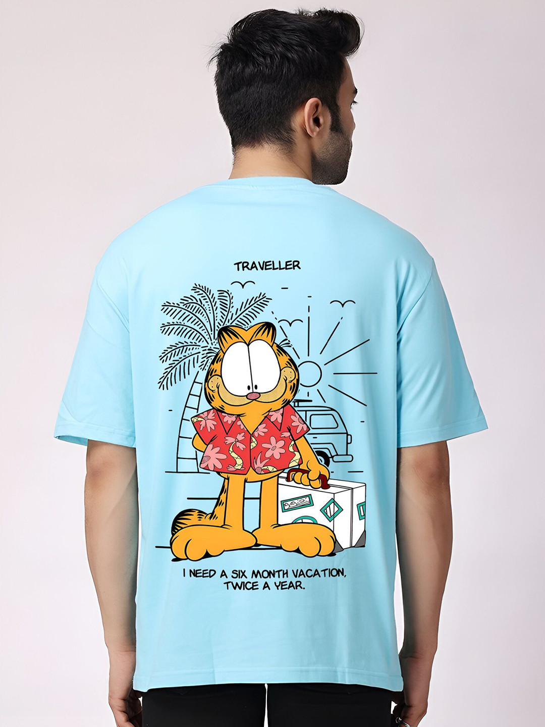 Jack Paris Men Garfield Printed Cotton T-shirt