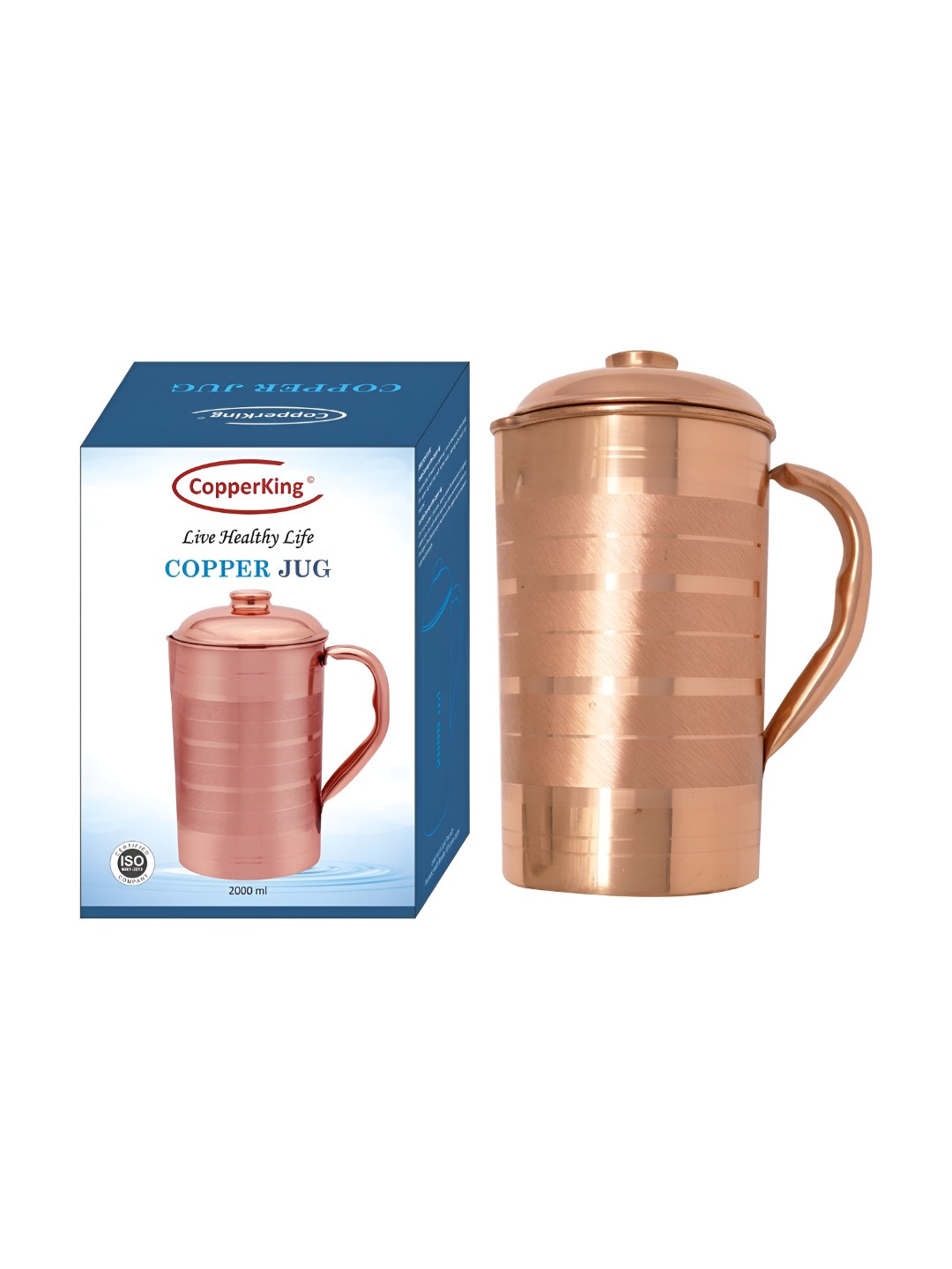 CopperKing Copper-Toned Easy to Clean Copper Water Jugs 2000ml