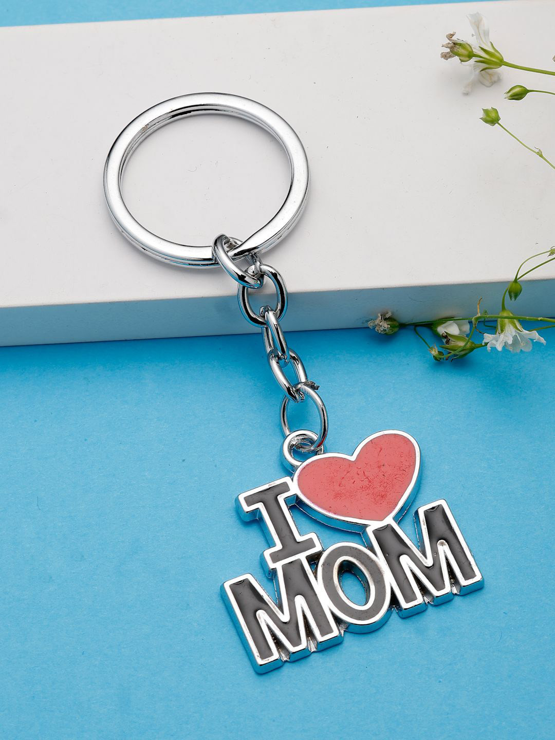 Shine N Sober I Love Mom Keychain