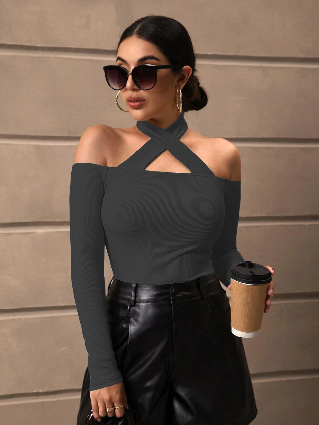 Sugathari Women Ribbed Fitted Top autumn-summer-25