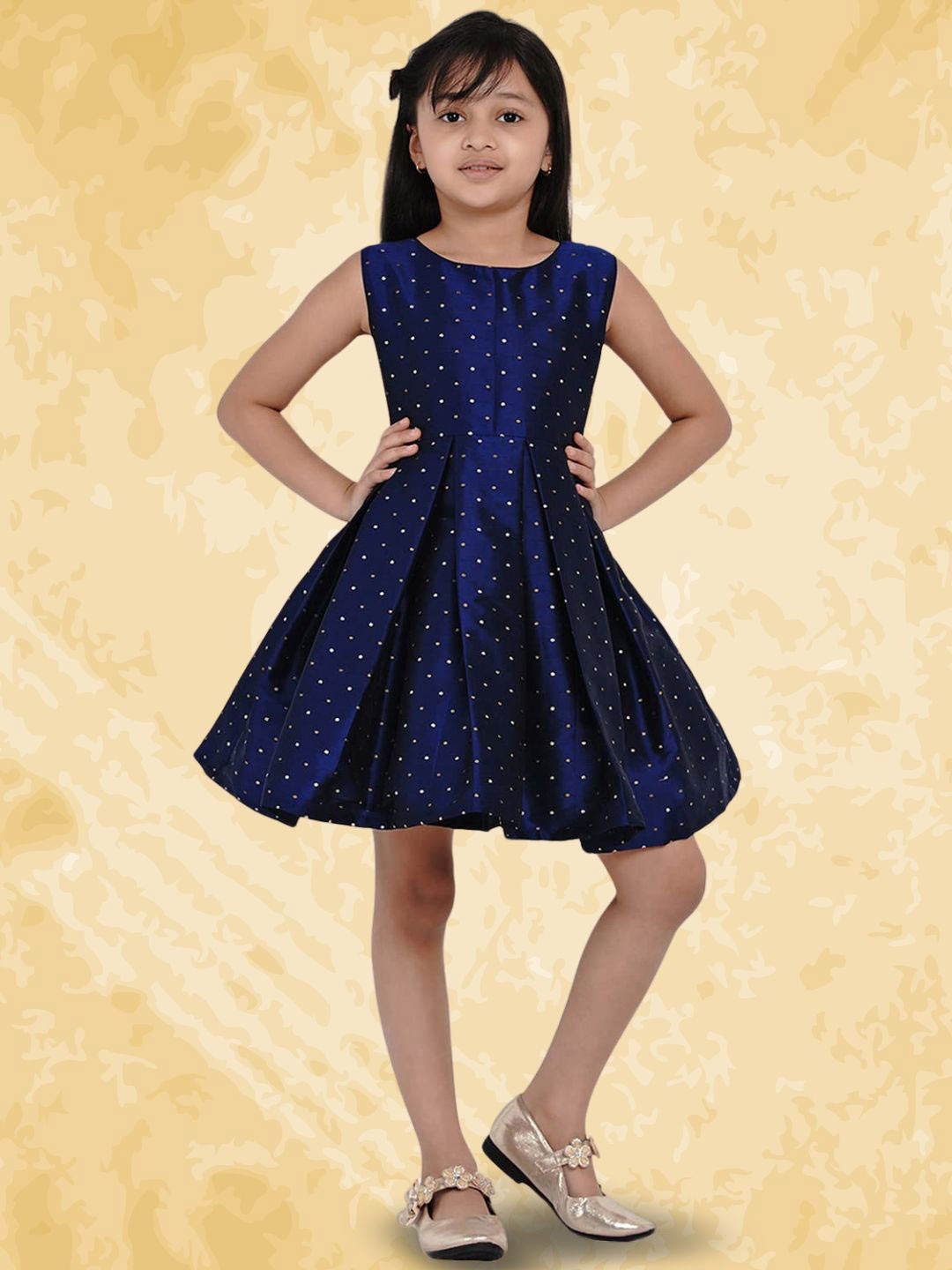 Tejam Girls Polka Dot Fit & Flare Dress