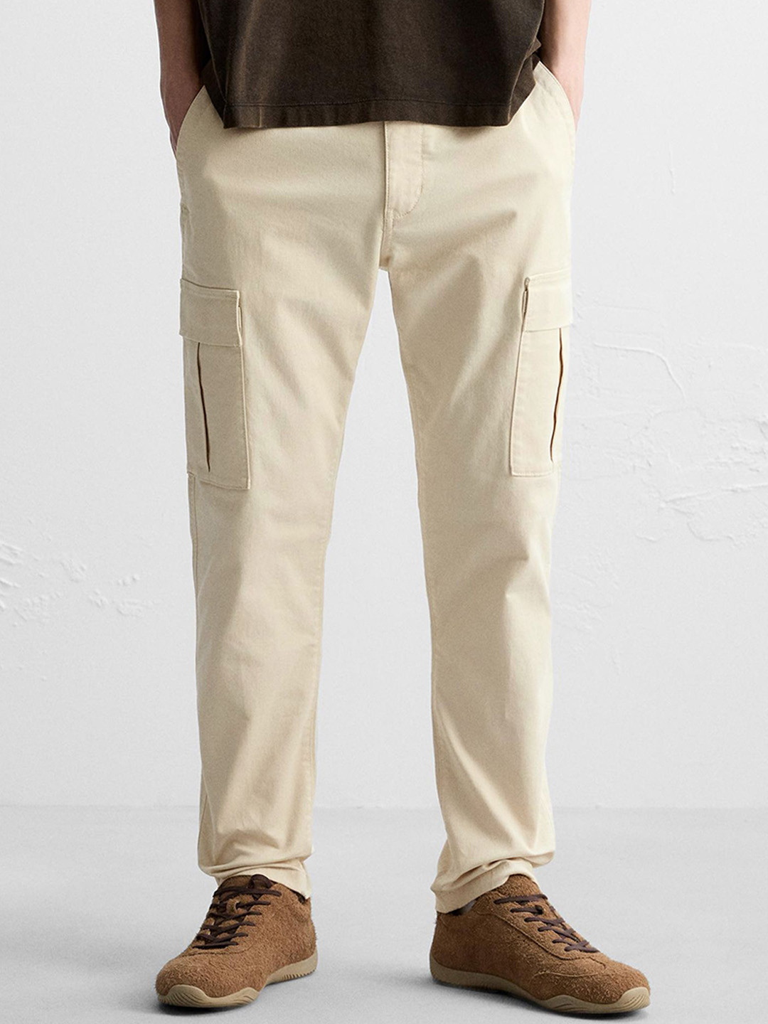 MISCHIEF MONKEY Men Pure Cotton Straight Fit Cargo Trouser