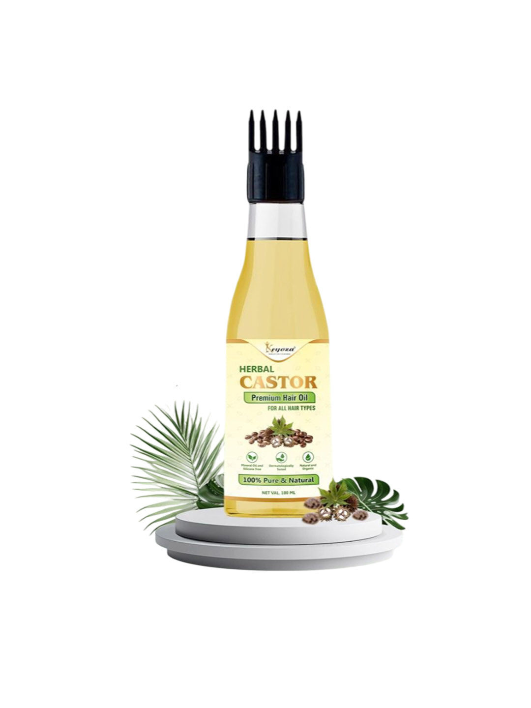 KEYOZA Castor Hair Oil With Jojoba For Hair Growth - 100 ml