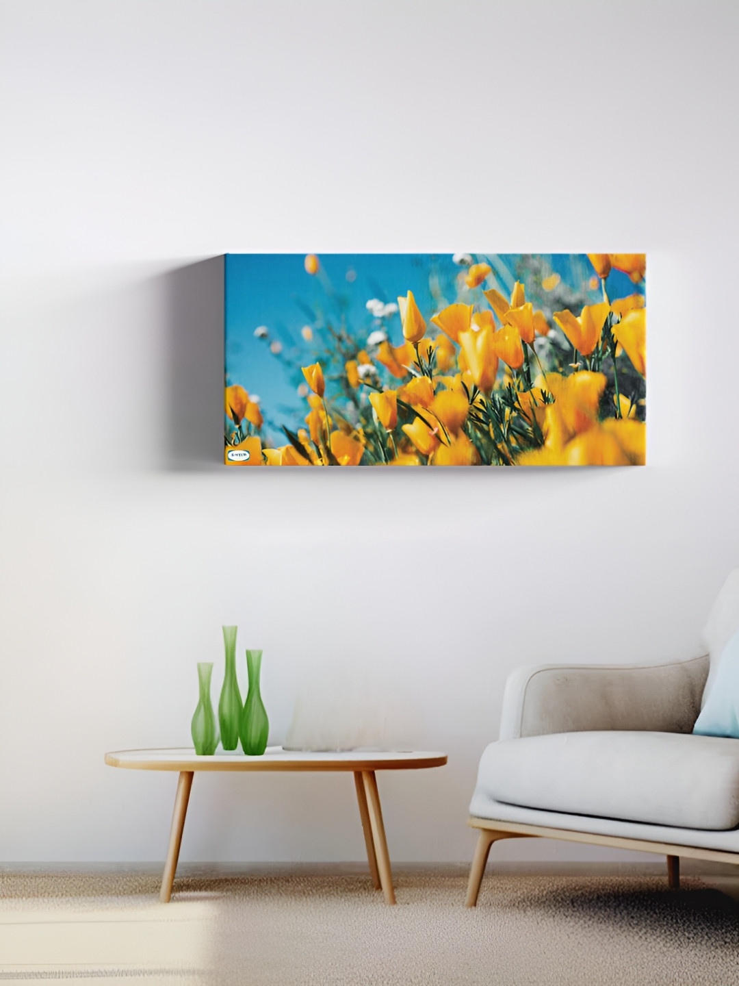 SIVOM Blue & Yellow Flowers Canvas Painting Wall Art