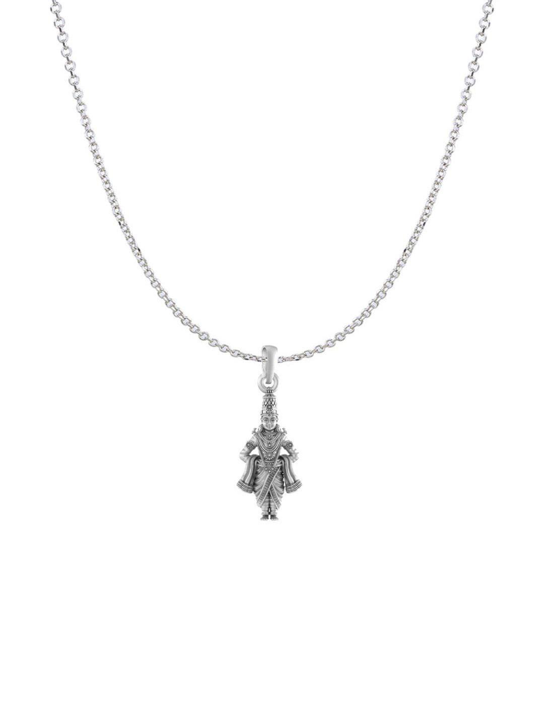 Metronaut 925 Sterling Silver Vitthal Pendant With Anchor Chain