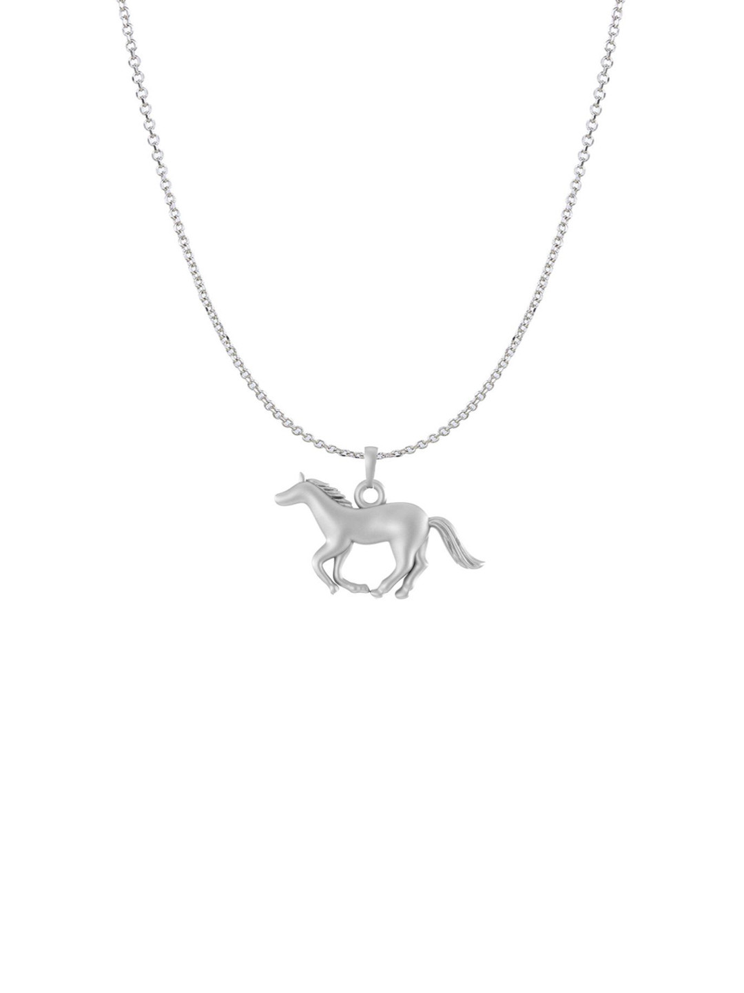 Metronaut 92.5 Sterling Silver Horse Pendant with Anchor Chain