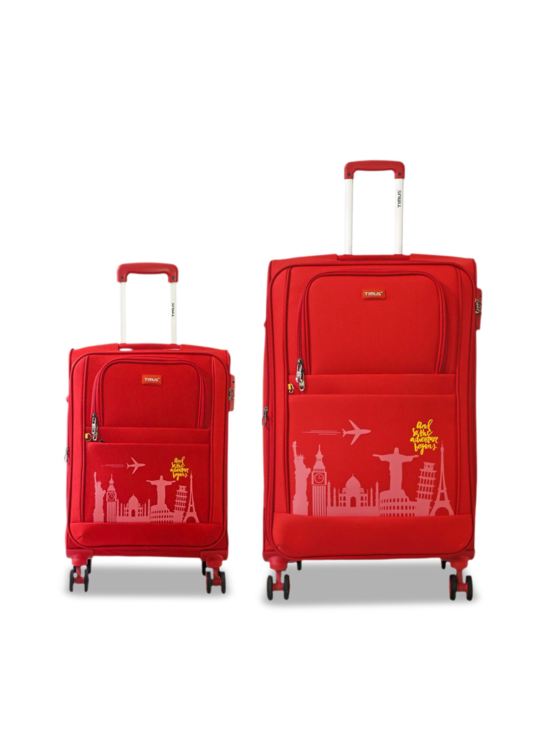 Timus Set Of 2 Salsa Plus Soft Luggage Printed Trolley Bag