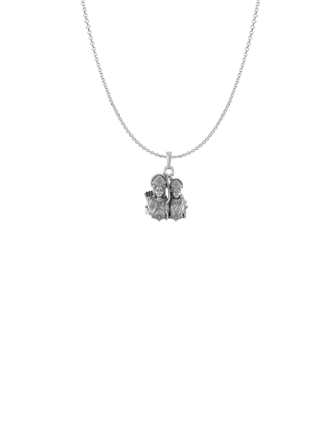 Metronaut 925 Sterling Silver Ram Sita Pendant With Anchor Chain
