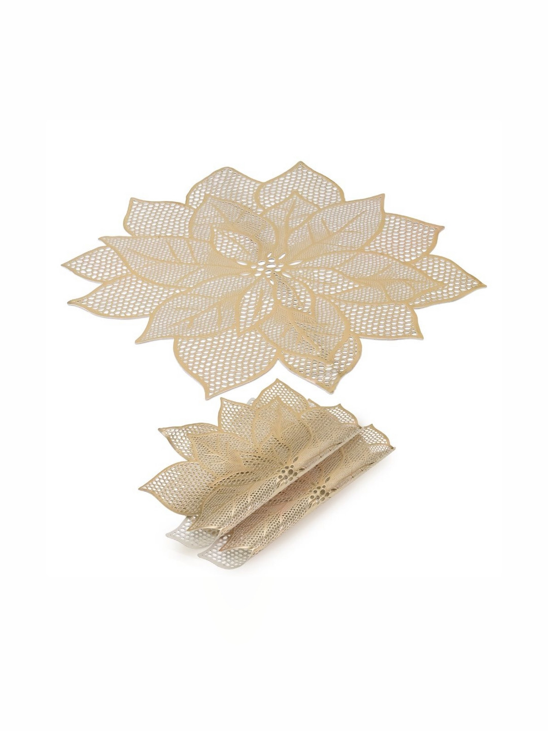 Star Weaves Set Of 2 Flower Design  Table Placemats