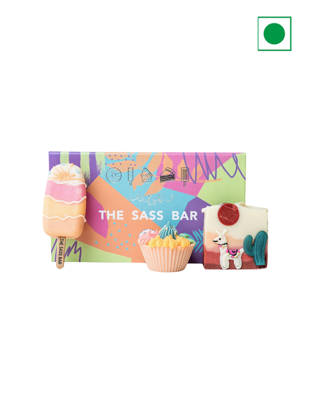The Sass Bar Llama Desert Set Of 3 Cocoa Butter Softening Soap Box - 307 g
