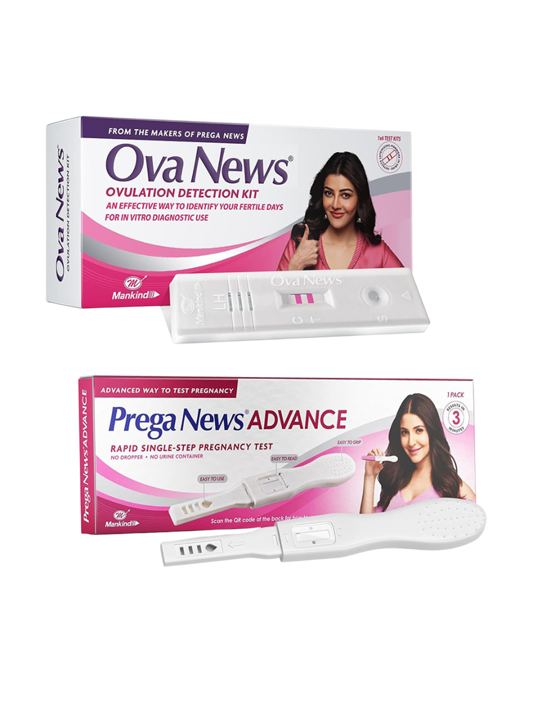 Prega News Ova News Ovulation Detection Kit & One step urine HCG Pregnancy Test Kit