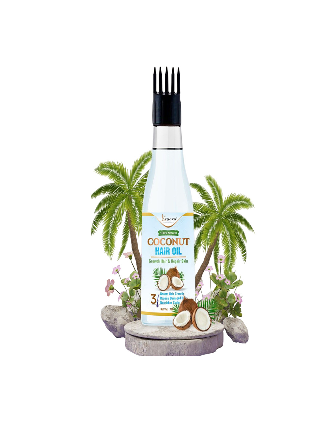 KEYOZA Coconut Hair Oil With Jojoba For Hair Growth - 100 ml