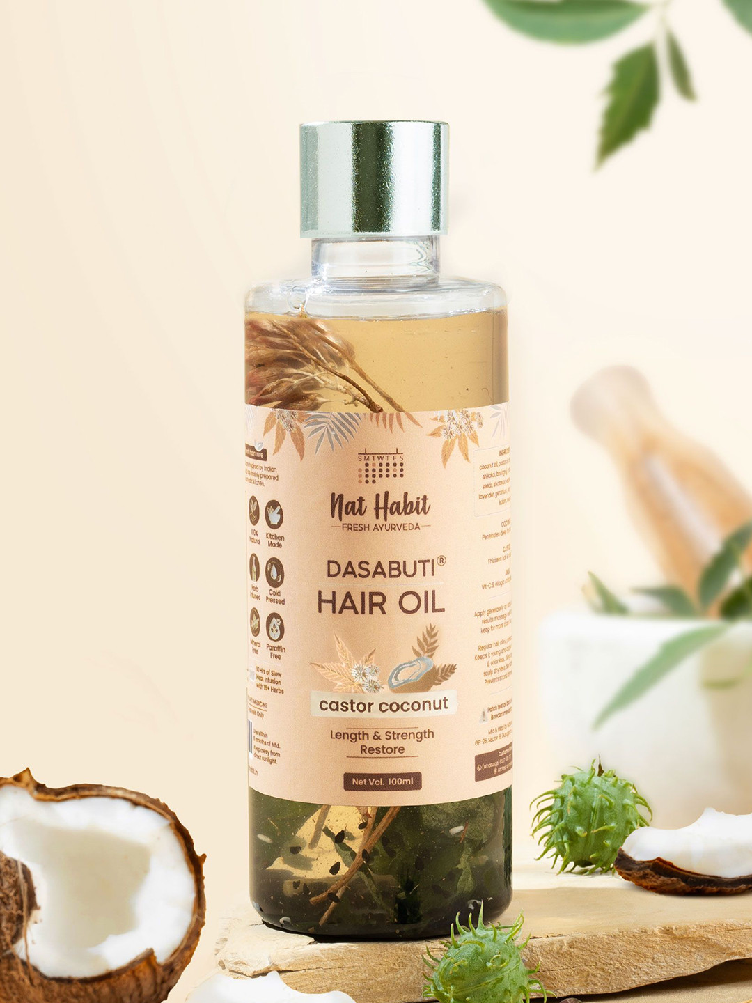 Nat Habit Castor Coconut All-Season Hair Oil With Amla Bhringraj & Methi 100ml