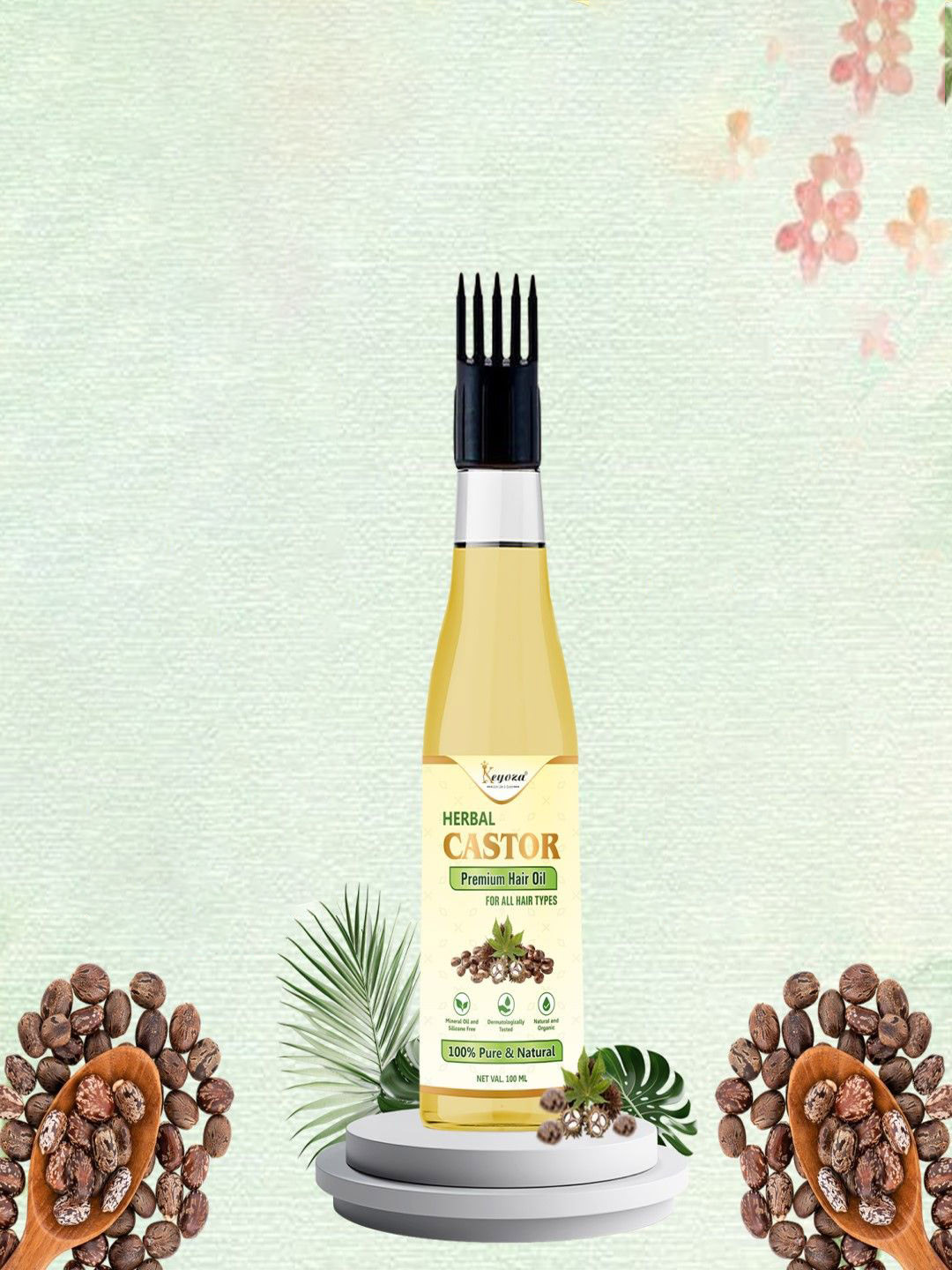 KEYOZA Natural Castor Onion Hair Oil For Dandruff- 100 ml