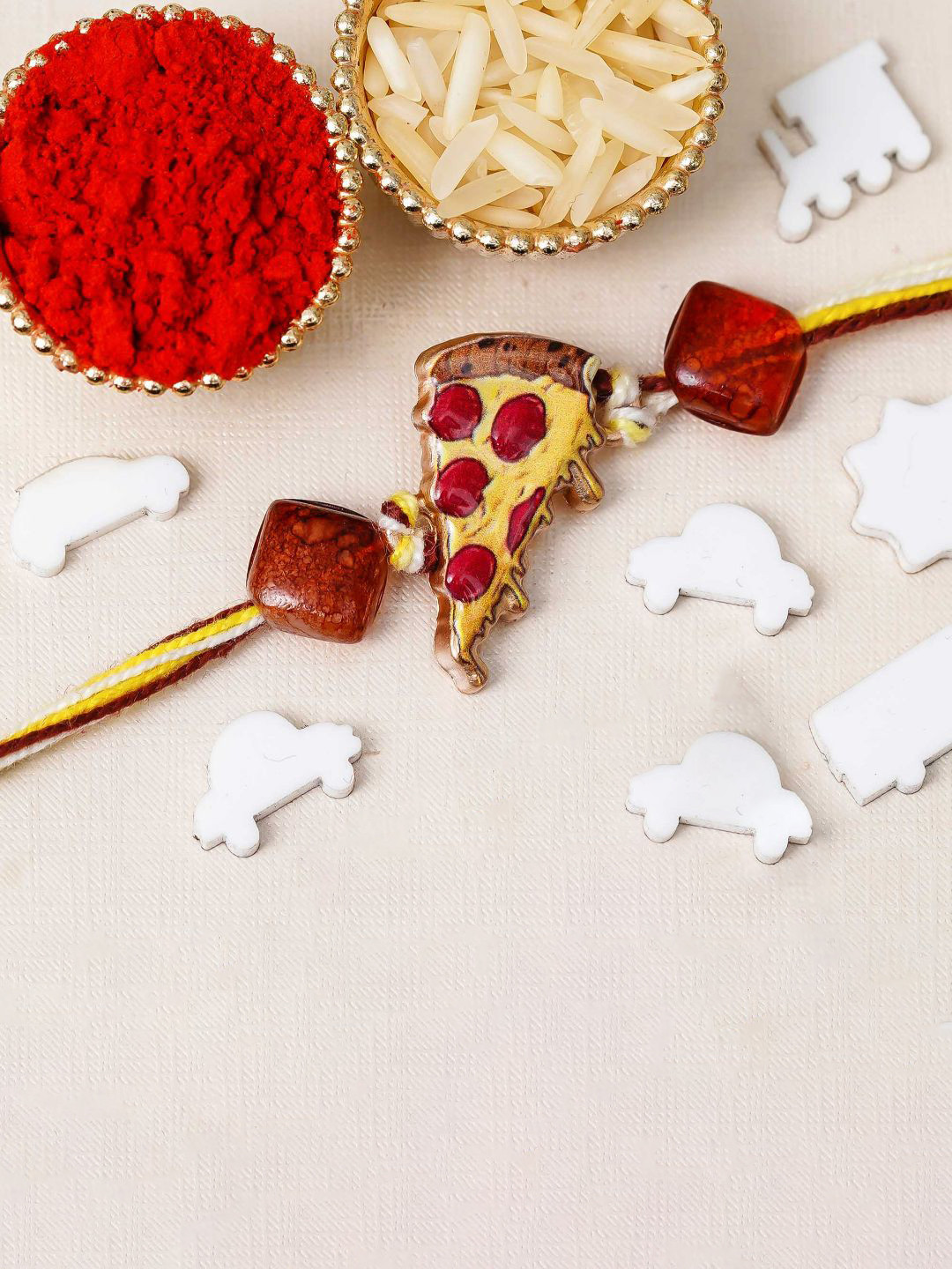 eCraftIndia Pizza Slice Rakhi For Brother