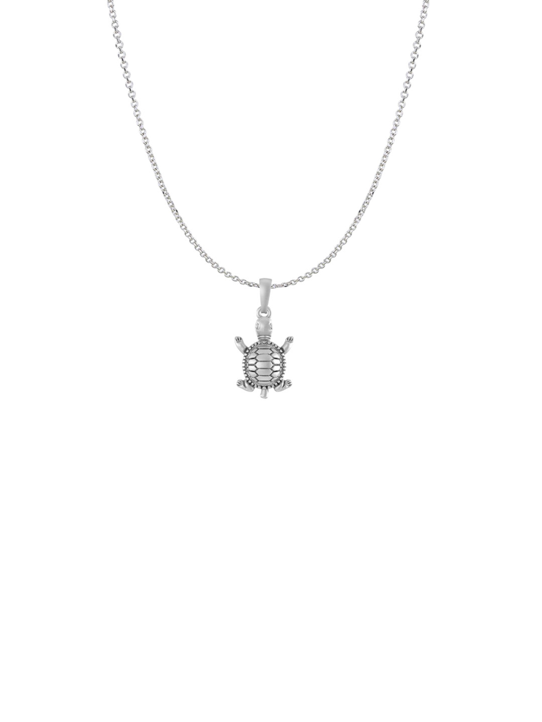 Metronaut 925 Sterling Silver Tortoise Pendant With Anchor Chain